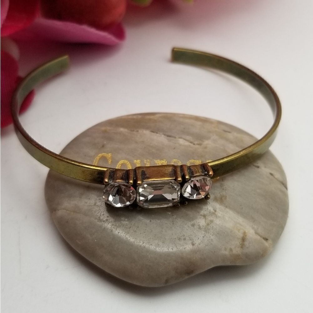 Eternity trio crystal cuff bracelet. B519